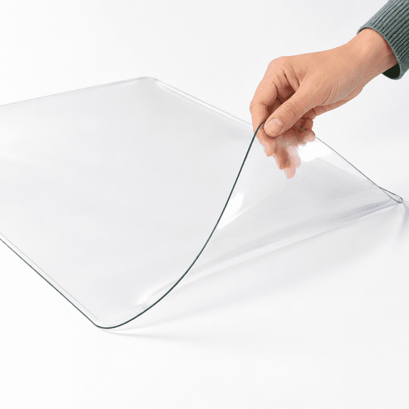 8x48 Inchr Pvc Table Cover 1.5mm Thick Crystal Topper Protector Rectangular Vinyl Plastic Desk Pad Transparent Tablecloth For Side