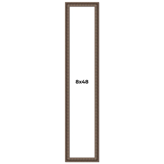 8x48 Ornate Brown Real Wood Picture Frame Width 1.5 Inches | Interior Frame Depth 0.5 Inches | Zisa