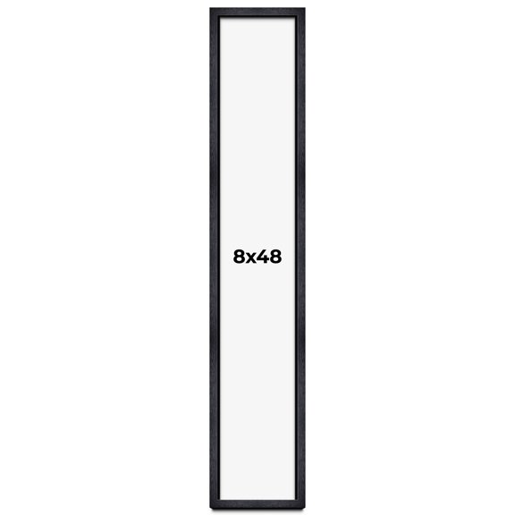 8x48 Shadow Box Frame Black | 1 Inches Deep Real Wood Farmhouse Shadowbox Display Frame | UV