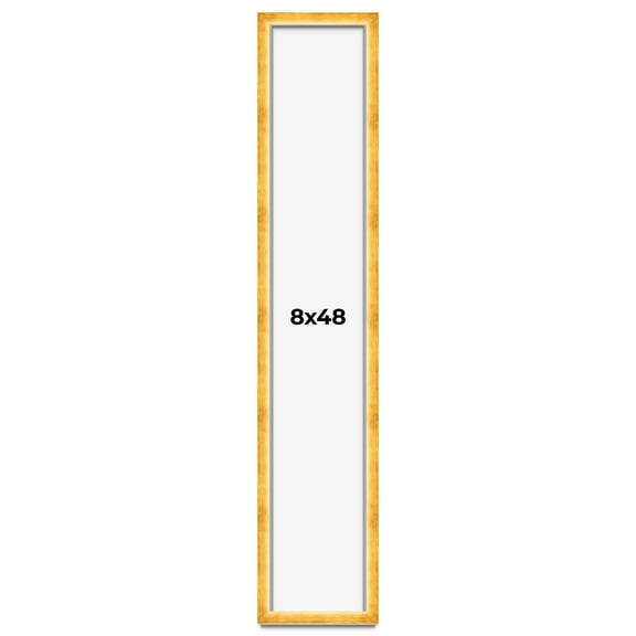 8x48 Shadow Box Frame Gold | 1.625 Inches Deep Real Wood Traditional Shadowbox Display Frame | UV
