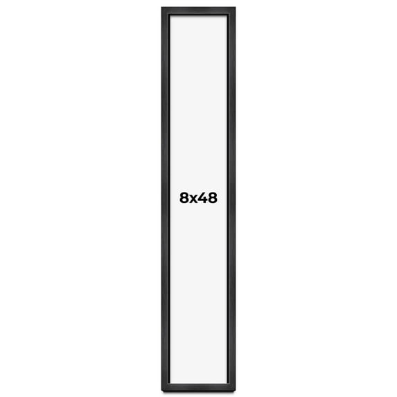 8x48 Shadow Box Frame Grey Charcoal Black | 0.875 Inches Deep | Solid Wood Shadowbox Display Frame