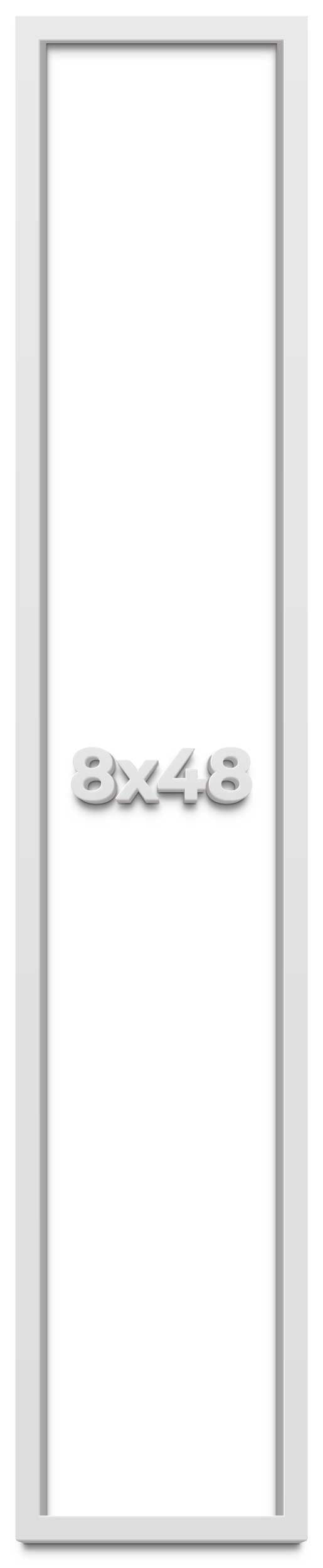 8x48 Shadow Box Frame White | 2 Inches Deep Real Wood Contemporary ...