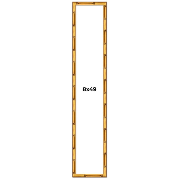 8x49 Frame Gold Bamboo Picture Frame - Complete Modern Photo Frame Includes UV Acrylic Shatter