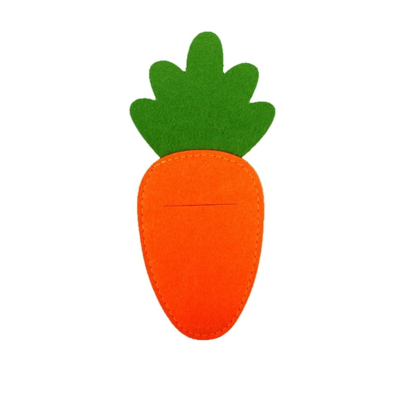 8x4in Easter Carrot Shape Utensil Cutlery Pouch Silverware Wrap Table Setting Decor for Knife and fork Holiday