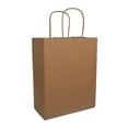 thumbnail image 1 of 8x4x10" - 25 Pcs Brown Kraft Paper Bags with Handles, Birthday Parties, Restaurant takeouts, Shopping, Merchandise, Party, Retail, Gift Bags (25), 1 of 7