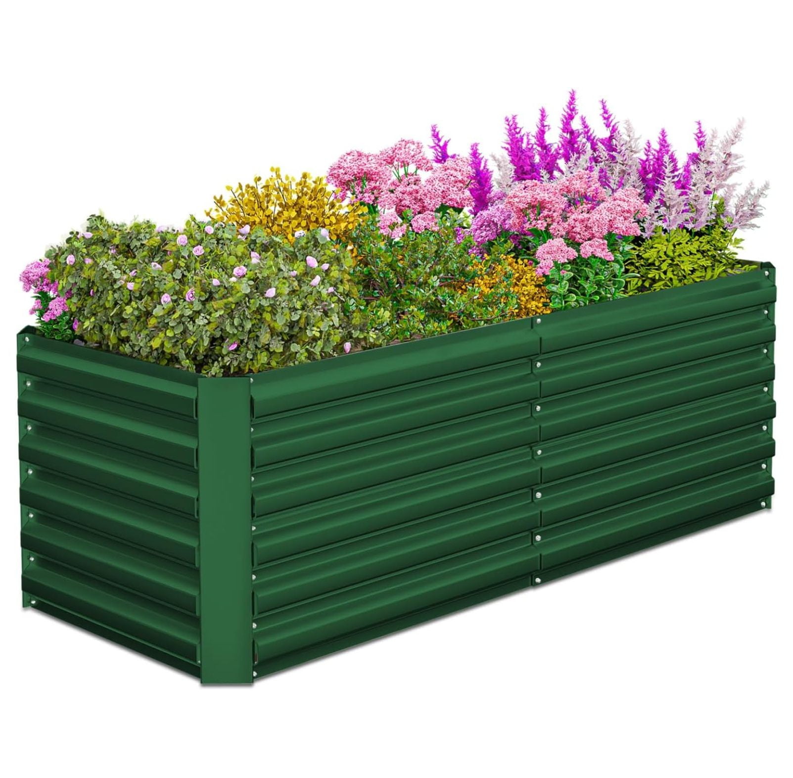8x4x2 ft Raised Garden Bed, Large Metal Planter Raised Beds, Planters