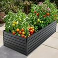 thumbnail image 1 of 8x4x2ft Metal Raised Garden Bed,Outdoor Rectangle Galvanized Raised Garden Bed Kit,Vegetable Boxes,Large Planter Raised Beds ,Outdoor Garden for Planting,Fruit,Herb,Black, 1 of 7