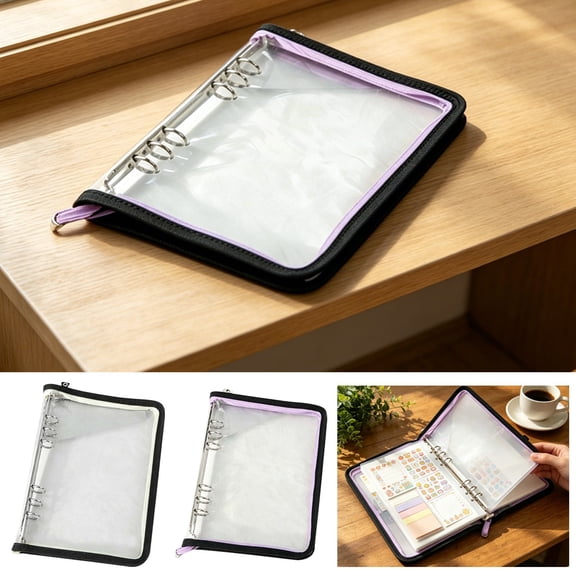 8x5.5x1 Inch Sticker Storage Organizer Binder A6,Reusable Sticker Book Collecting Holder Keeper Album with Pocket Zipper for Adult