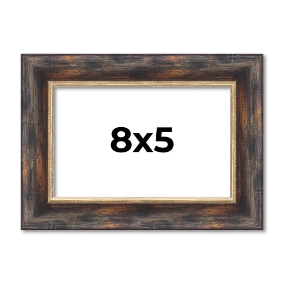 8x5 Frame Gold Real Wood Picture Frame Width 1.5 inches | Interior Frame Depth 0.5 inches | Garrett