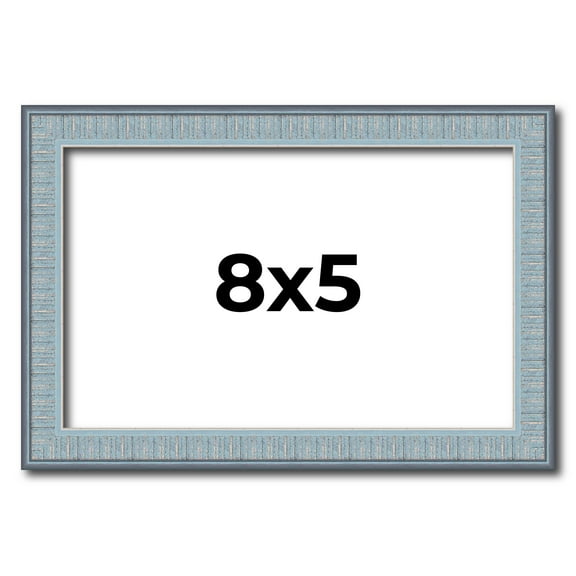 8x5 Frame Rustic Sky Blue Solid Wood Picture Frame | 0.75 Inch Moulding Width |Includes UV Acrylic