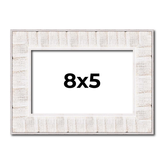 8x5 Frame White Sonoma Rustic Wood Picture Frame | 1.5 Inch Moulding Width | Complete with UV