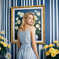 8x5 Gold Thin Bamboo Picture Frame - UV Acrylic, Foam Board Backing, Hanging Hardware