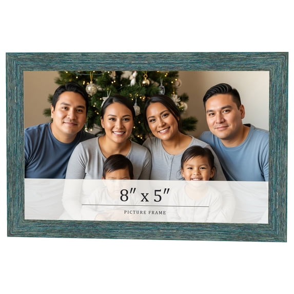 8x5 IN Frame Blue Rustic Barnwood Solid Wood Picture Frame Width 1.25 Inches | Interior Depth 0.5