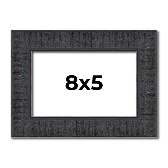 8x5 IN Frame Brown Rustic Solid Wood Picture Frame 1.5 Inches Wide | Interior Frame Depth 0.5