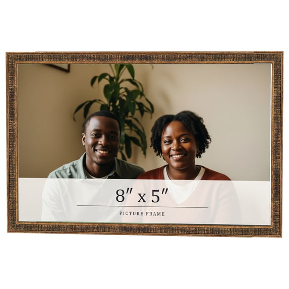 8x5 IN Frame Gold Kingsley Distressed Solid Wood Picture Frame Width 0.75 Inches | Interior Frame