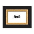 thumbnail image 1 of 8x5 IN Frame Gold Real Wood Picture Frame Width 2.25 Inches | Interior Frame Depth 0.5 Inches |, 1 of 8