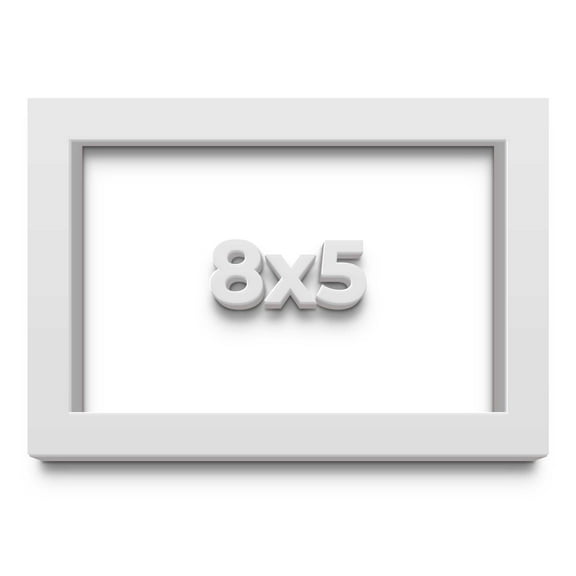 8x5 IN Shadow Box Frame White | 1 Inches Deep Real Wood Contemporary Shadowbox Display Frame | UV
