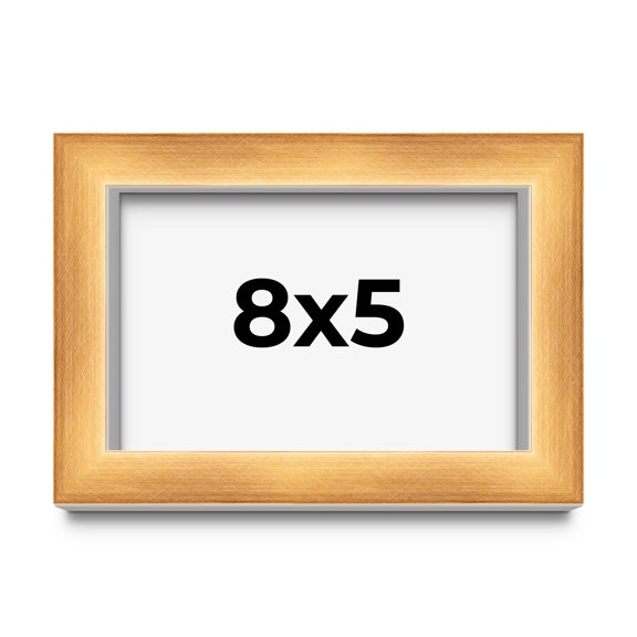 8x5 Shadow Box Bronze Cross-Brushed Display Frame | 1.625 Inches Deep Solid Wood | UV Resistant