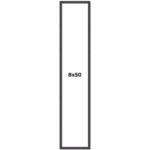 8x50 Frame Brown Solid Wood Picture Frame - Complete Modern Photo Frame Includes UV Acrylic