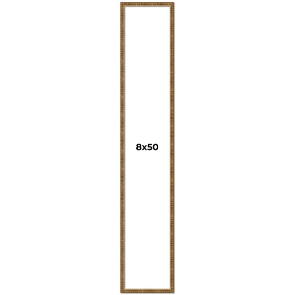 8x50 Frame Gold Solid Wood Picture Frame - Complete Modern Photo Frame Includes UV Acrylic