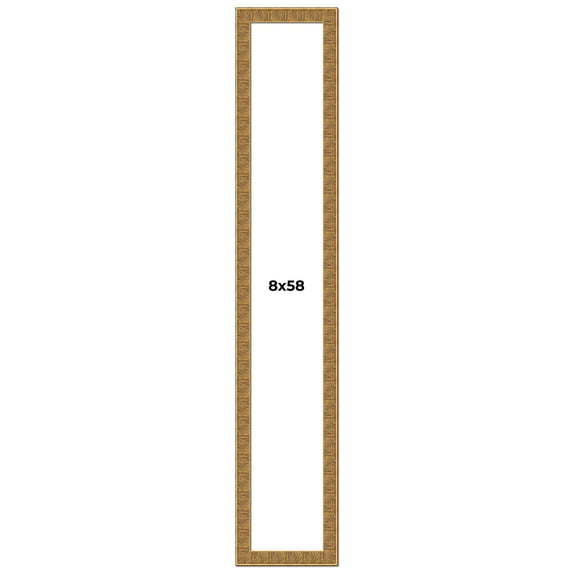 8x58 Frame Black and Gold Distressed Solid Wood Sonoma Picture Frame | 1.625 Inch Moulding Width |