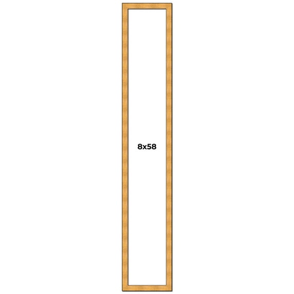 8x58 Frame Gold Rustic Solid Wood Picture Frame | 1.25 Inch Wide Moulding | Rustique Gold