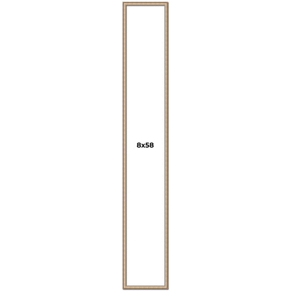 8x58 Frame Silver Real Wood Picture Frame Width 0.75 Inches | Interior Frame Depth 0.5 Inches |