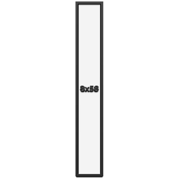 8x58 Shadow Box Frame Black | 1 inches Deep Real Wood Contemporary Shadowbox Display Frame | UV