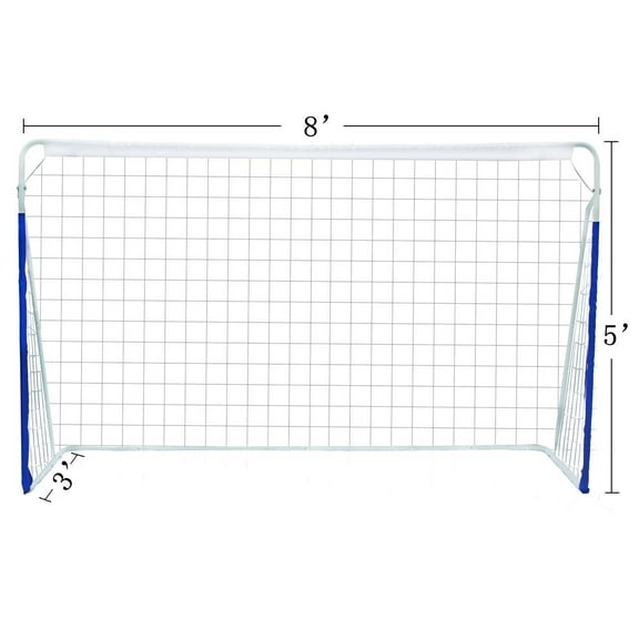 8x5FT Soccer Goal for Backyard with Carry Bag - Steel Pipe Goal - Fun for Outdoor Indoor Training Games for Kids Youth Adult, for Easy Storage and Transportation