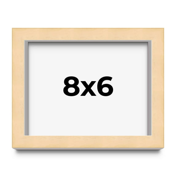 8x6 Frame Beige Real Wood Picture Frame Width 0.75 inches | Interior Frame Depth 0.5 inches |