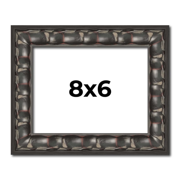 8x6 Frame Black-Brown Medieval Solid Wood Picture Frame | 1.5 Inch Moulding Width | Gotham Beveled