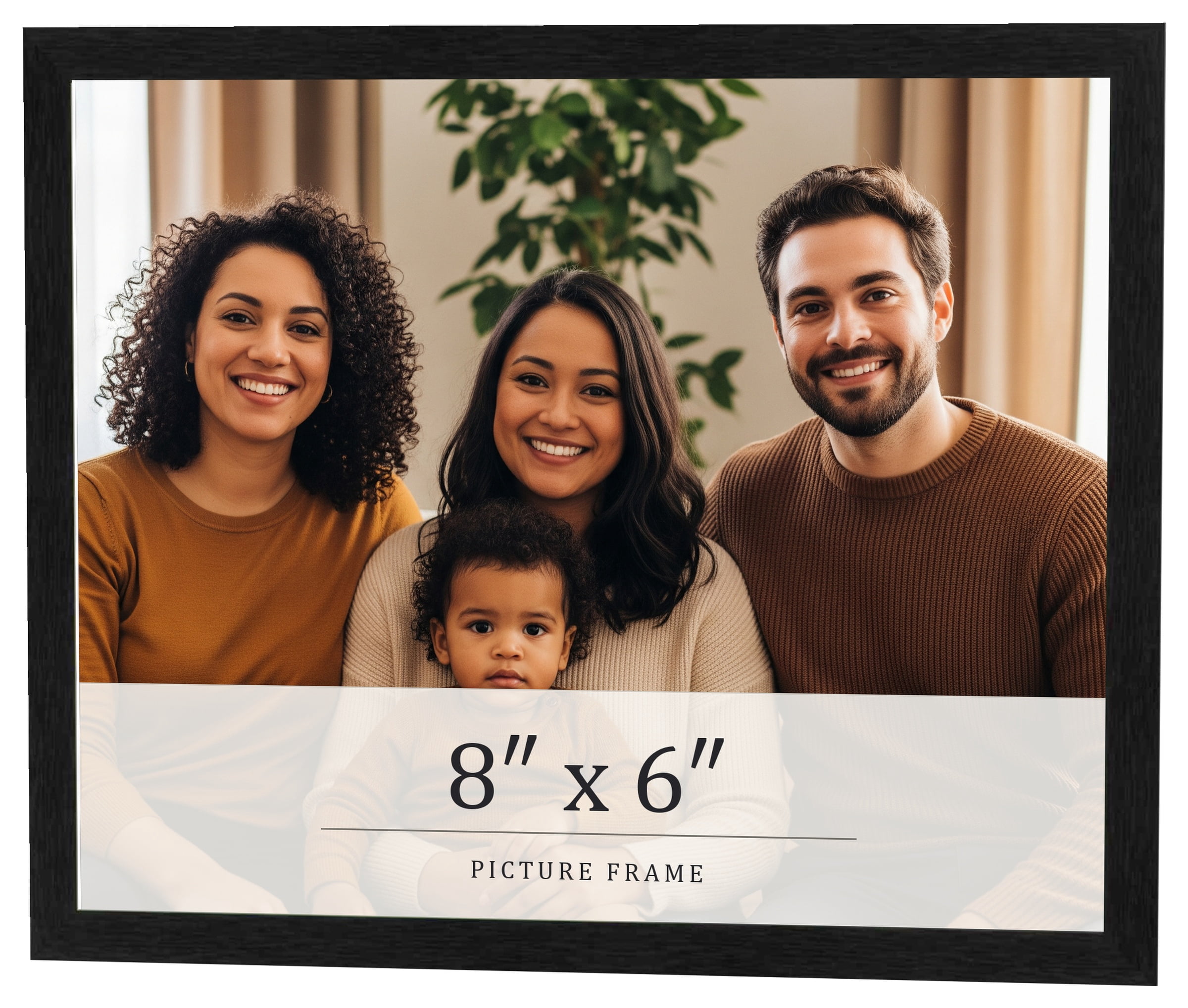 8x6 Frame Black Charcoal Grey Wood Textured Picture Frame | 0.75