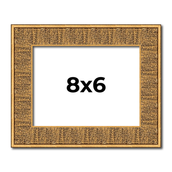 8x6 Frame Black and Gold Distressed Solid Wood Sonoma Picture Frame | 1.625 Inch Moulding Width |