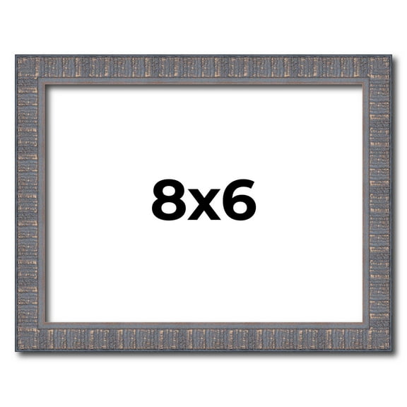 8x6 Frame Blue Kingsley Pewter Solid Wood Picture Frame Width 0.75 Inches |Interior Depth 0.5
