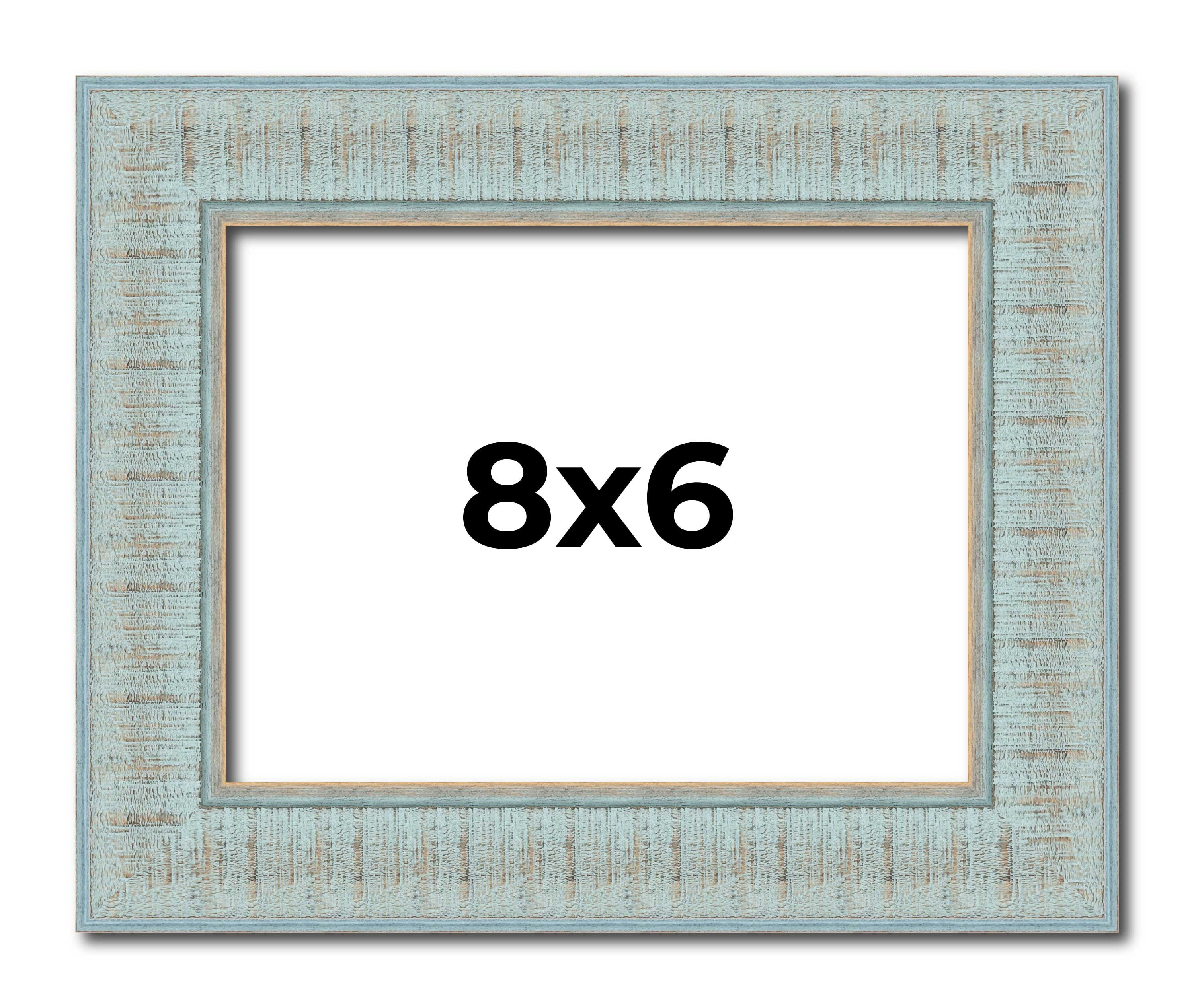 8x6 Frame Blue Teal Distressed Solid Wood Picture Frame | 1.625 Inch ...
