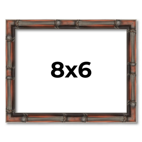 8x6 Frame Brown Bamboo with Dark Coffee/Walnut Finish | Solid Wood Picture Frame Width 0.75 Inches