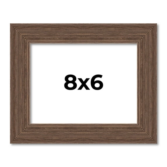 8x6 Frame Brown Distressed Barnwood Picture Frame | Complete Rustic Farmhouse Photo Frame Includes
