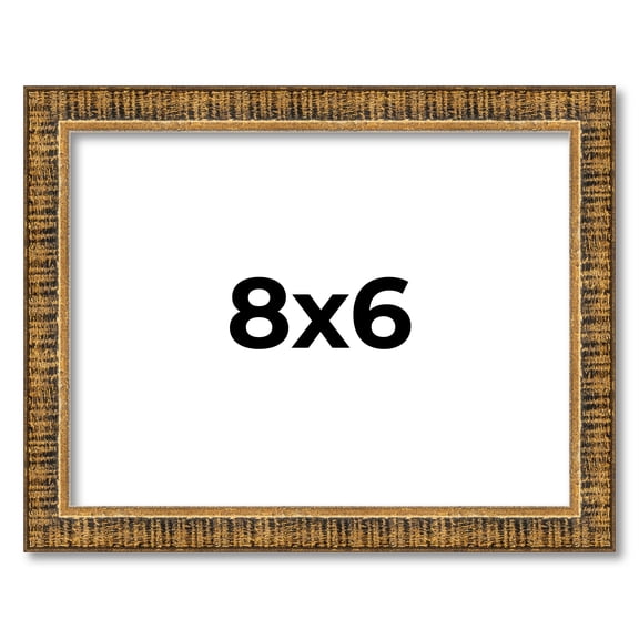8x6 Frame Gold Picture Frame - Complete Modern Photo Frame Includes UV Acrylic Shatter Guard Front,