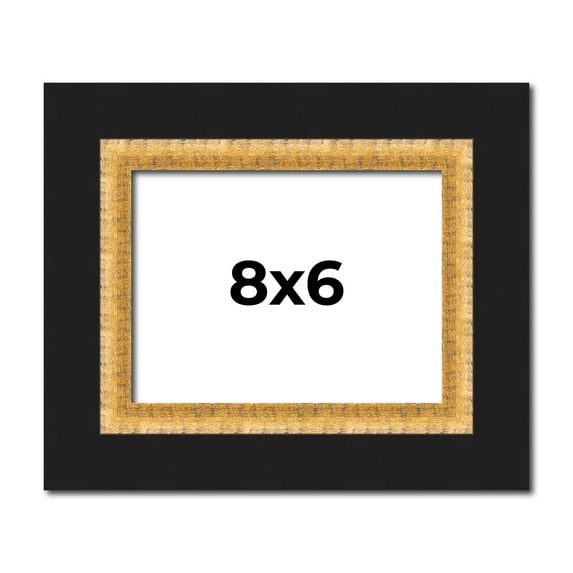 8x6 Frame Gold Real Wood Picture Frame Width 2.25 Inches | Interior Frame Depth 0.5 Inches |