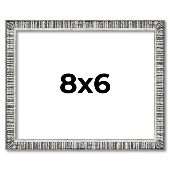8x6 Frame Silver Picture Frame - Complete Modern Photo Frame Includes UV Acrylic Shatter Guard