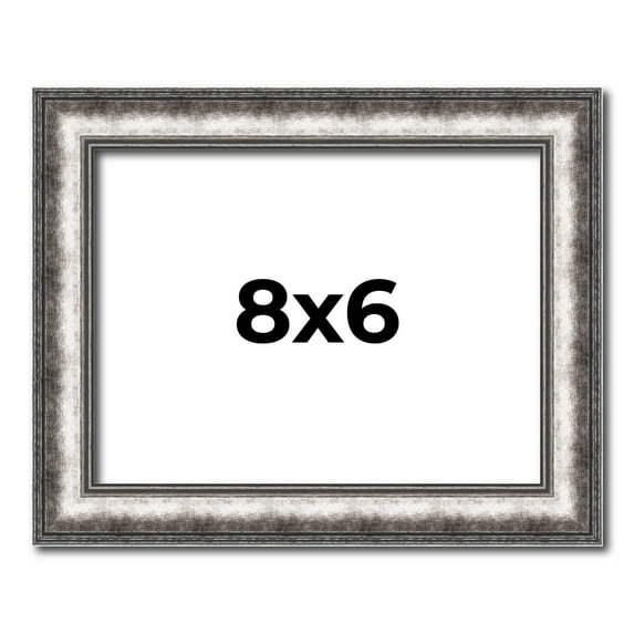 8x6 Frame Silver Real Wood Picture Frame Width 1.125 Inches | Interior Frame Depth 0.5 Inches |