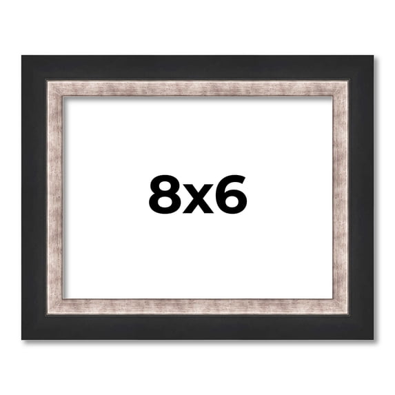 8x6 Frame Silver Real Wood Picture Frame Width 1.25 Inches | Interior Frame Depth 0.75 Inches |