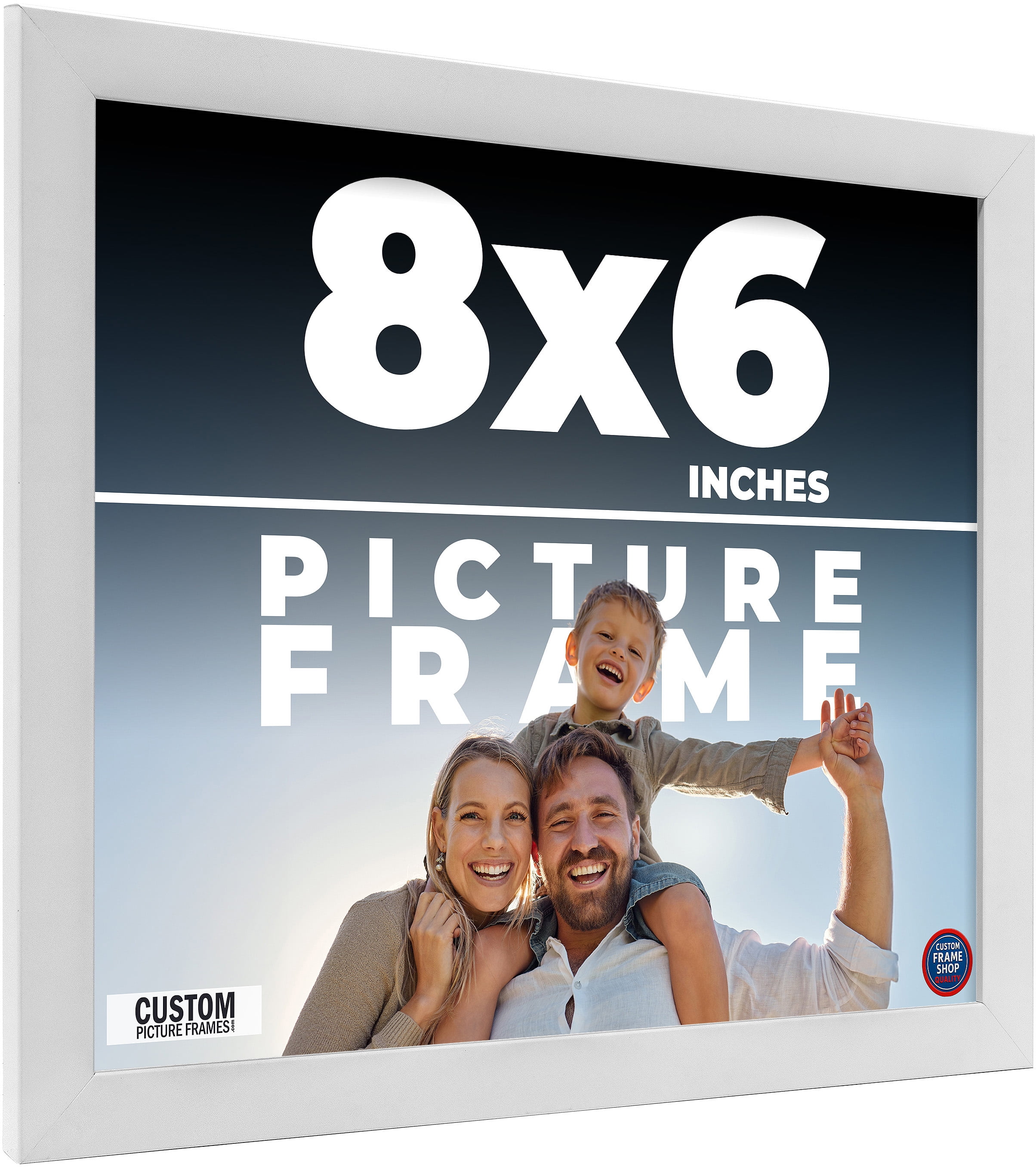 8x6 Frame White Real Wood Picture Frame Width 0.75 inches