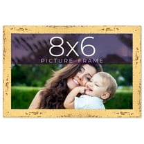 8x6 Frame Yellow Real Wood Picture Frame Width 1.25 inches | Interior Frame Depth 0.5 inches |