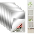 thumbnail image 1 of 8x6 Inches Self Adhesive Acrylic Mirror Tiles Waterproof Flexible Mirror Wall Stickers Sheets Non Glass Body Mirror for Bathroom Bedroom Living Room Gym Wall Decor (4PCS Mirror), 1 of 5