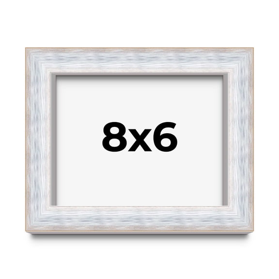 8x6 Shadow Box Frame Silver | 1.625 Inches Deep Real Wood Contemporary Shadowbox Display Frame | UV