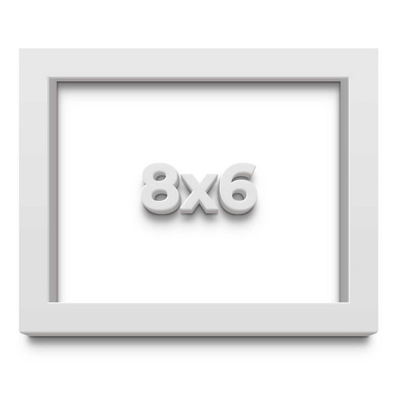 8x6 Shadow Box Frame White | 1 Inches Deep Real Wood Contemporary Shadowbox Display Frame | UV