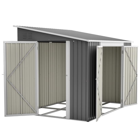 8x6 ft Outdoor Storage Shed with Lockable Doors, Adjustable Side Door, Aluminum Frame & Weatherproof Design for Garden, Backyard & Patio Storage price history and forecast - Mulinsonfly MLS_0722