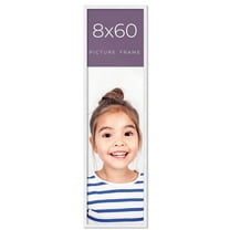 8x60 Frame White Real Wood Picture Frame Width 0.75 inches | Interior Frame Depth 0.5 inches |
