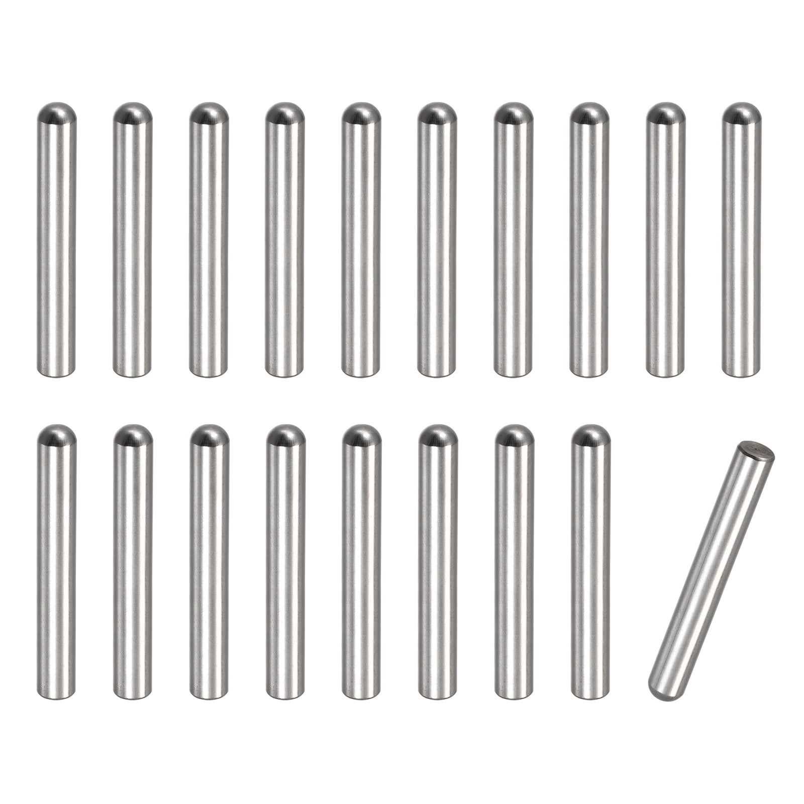 8x60mm Dowel Pins, 20pcs 304 Stainless Steel Round Head Flat Chamfered End Dowel Pin Bunk Bed Pins Shelf Pegs Support Shelves Fasten Elements